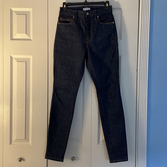 GOOD AMERICAN ALWAYS FITS DENIM SKINNY JEANS 6 8 10 Blue High Waisted Never Worn - Picture 12 of 12